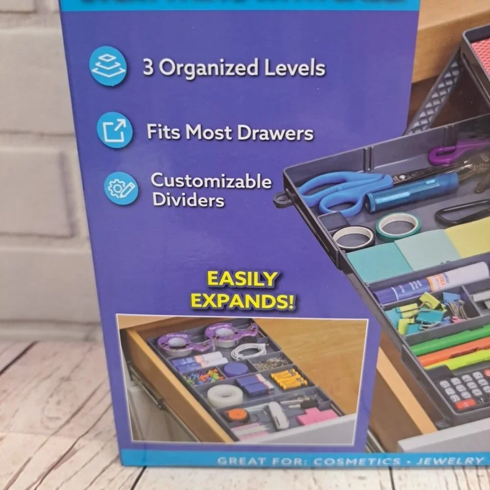 Smart‎ Drawer Organizer for Standard Drawers- Expanding Multi-level  NIB